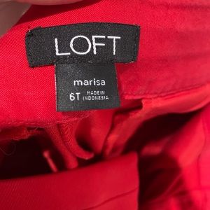 Loft 6T Red Marisa Skinny Pants.